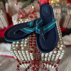 NWOT COACH BLUE SANDALS 6.5